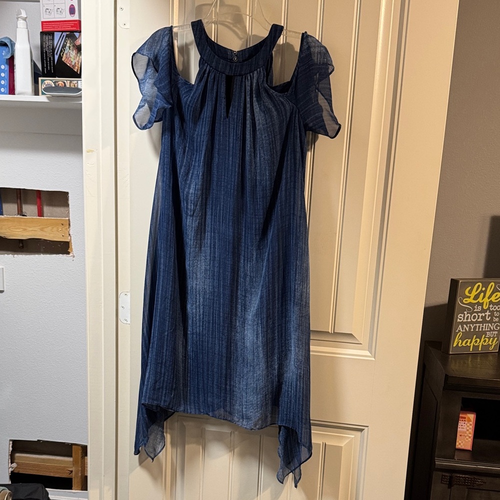 Chico's Blue Cold Shoulder Dress